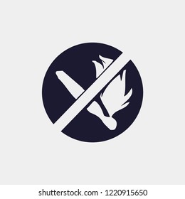 no fire icon, Vector illustration