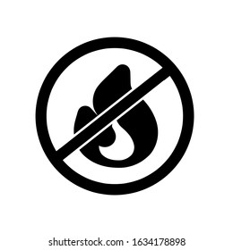 No fire icon, vector illustration. Flat design style. vector no fire icon illustration isolated on white, no fire icon Eps10. no fire icons graphic design vector symbols.