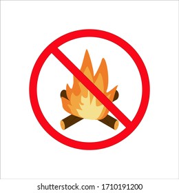 No fire icon, vector illustration. Flat design style. vector no fire icon illustration isolated on white.