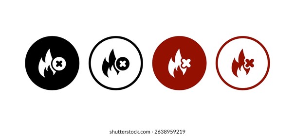 no fire icon vector illustration. Flat style - stock vector.
