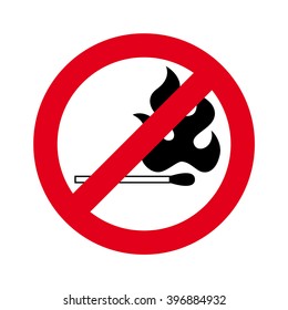 No fire icon. Vector illustration on white background.