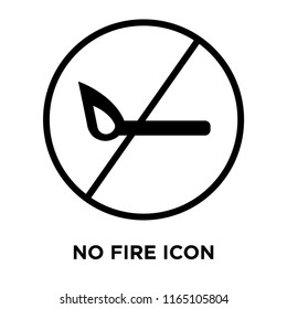 No fire icon vector isolated on white background, No fire transparent sign