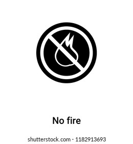 No fire icon vector isolated on white background, logo concept of No fire sign on transparent background, filled black symbol