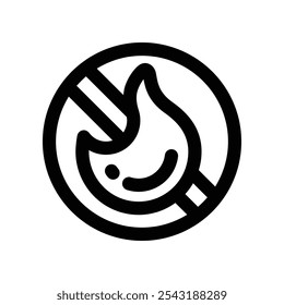 no fire icon. vector line icon for your website, mobile, presentation, and logo design.