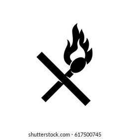 No fire icon. Vector logo illustration isolated sign symbol