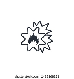 No Fire icon. vector.Editable stroke.linear style sign for use web design,logo.Symbol illustration.