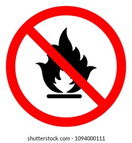 No Fire Igntion Symbol, Vector Illustration, Isolate On White Background Icon. EPS10