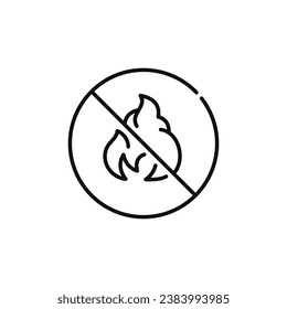 No fire line icon symbol isolated on white background