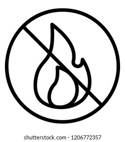 No fire line icon vector 