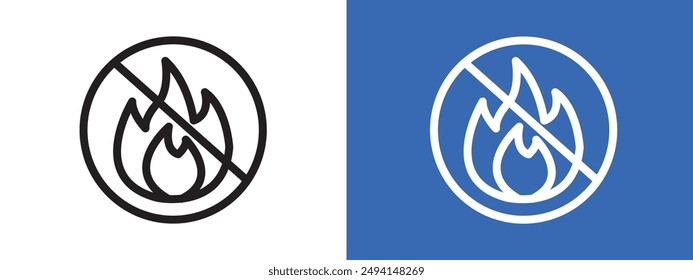 No fire logo sign set vector outline