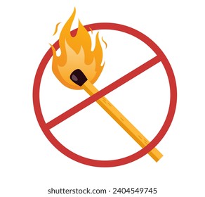 Ningún combate de fuego prohibió el concepto de señal de advertencia. Ilustración gráfica del diseño del vector
