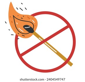 Ningún combate de fuego prohibió el concepto de señal de advertencia. Ilustración gráfica del diseño del vector
