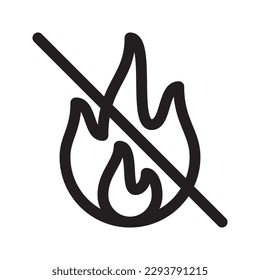 No fire outline icon. Vector graphics