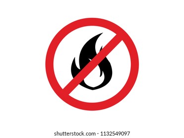 No fire prohibition sign flame symbol illustration