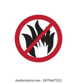 No fire prohibition sign.vector flat simple illustration on white background..eps
