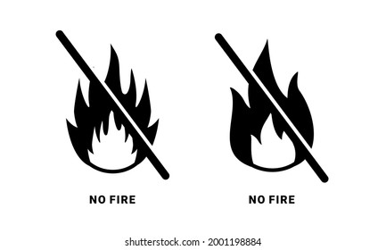 No Fire Sign. No Flame Symbol. Fire Forbidden Design Concept. Illustration Vector