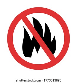 No fire sign. Fire forbidden symbol isolated