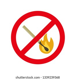 No fire sign icon. Flat illustration of no fire sign vector icon for web design