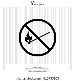 no fire sign icon. vector illustration