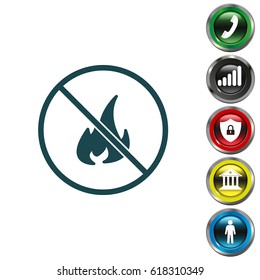 no fire sign icon. vector illustration