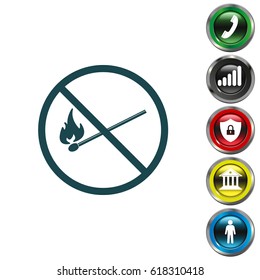 no fire sign icon. vector illustration