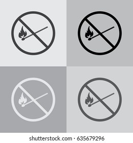 no fire sign icon. vector illustration