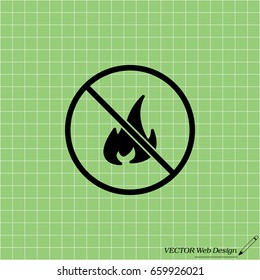 no fire sign icon. vector illustration