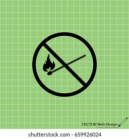 no fire sign icon. vector illustration