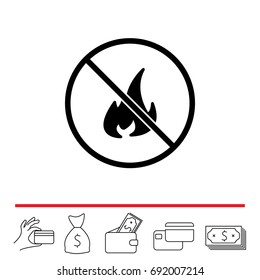 no fire sign icon. vector illustration