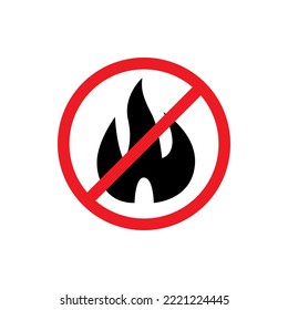 No fire sign isolated on white background. Vector illustration