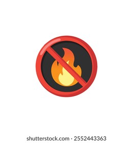 No fire sign isolated on white background. Do not fire symbol vector illustration.