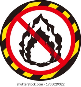 No hay signo de incendio Isolación de ilustración vectorial