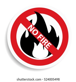 No Fire sign on white background.vector illustration