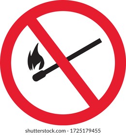 No fire sign, prohibition sign, ban