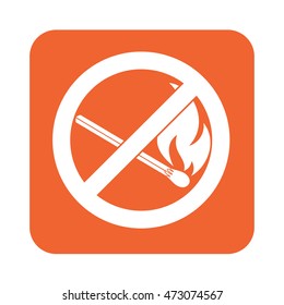 No Fire sign. Prohibition open flame symbol. Vector illustration 