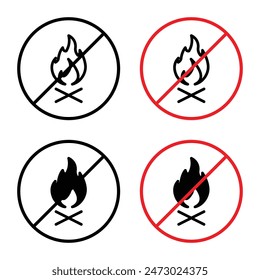 La señal de ausencia de fuego proporciona una clara advertencia contra las llamas abiertas, con un símbolo de prohibición, precaución de seguridad y alerta de peligro.