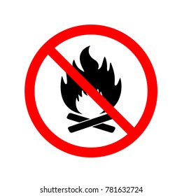 No Fire Sign. Symbol, Illustration