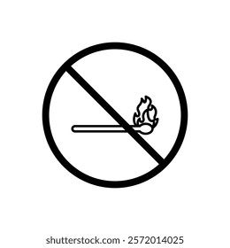 No fire sign vector in black colors