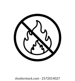 No fire sign vector in black colors