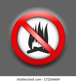 No fire sign, vector eps10 illustration