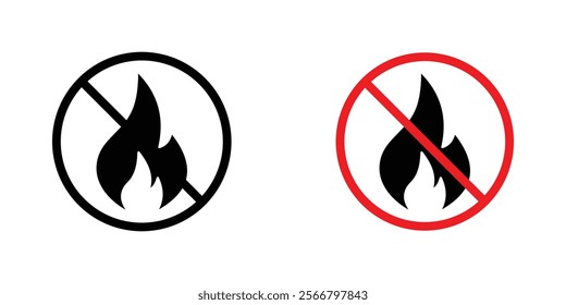 No fire sign vector pack for apps and web UI designs