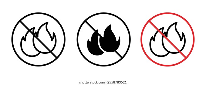 No fire sign vector set