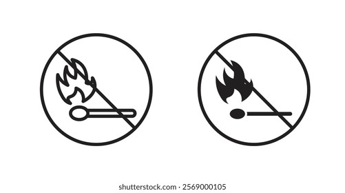 No fire sign vector set vector graphics designs