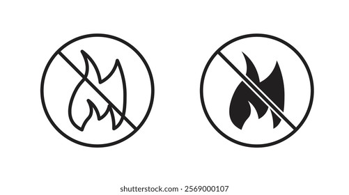 No fire sign vector set vector graphics designs