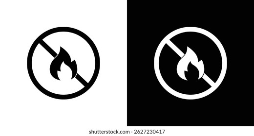 No fire sign vector, solid illustration, pictogram
