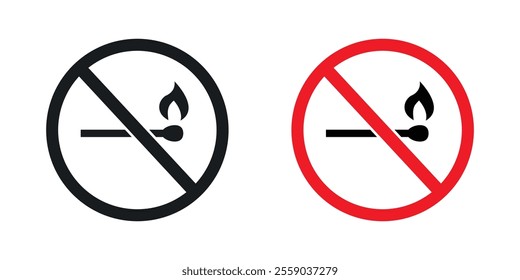 No fire sign vectors in black and colored version