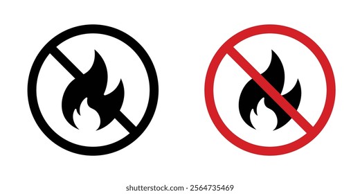 No fire sign vectors in flat syle