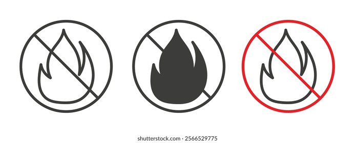 No fire signs collection for website design, app, UI design.