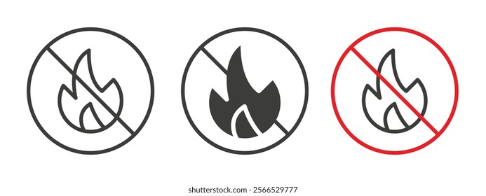 No fire signs collection for website design, app, UI design.