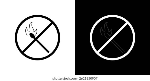 No fire signs concept stroke on white background